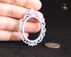 1:12th scale detailed miniature oval vintage ornamental baroque style painting/picture frame - Unpainted