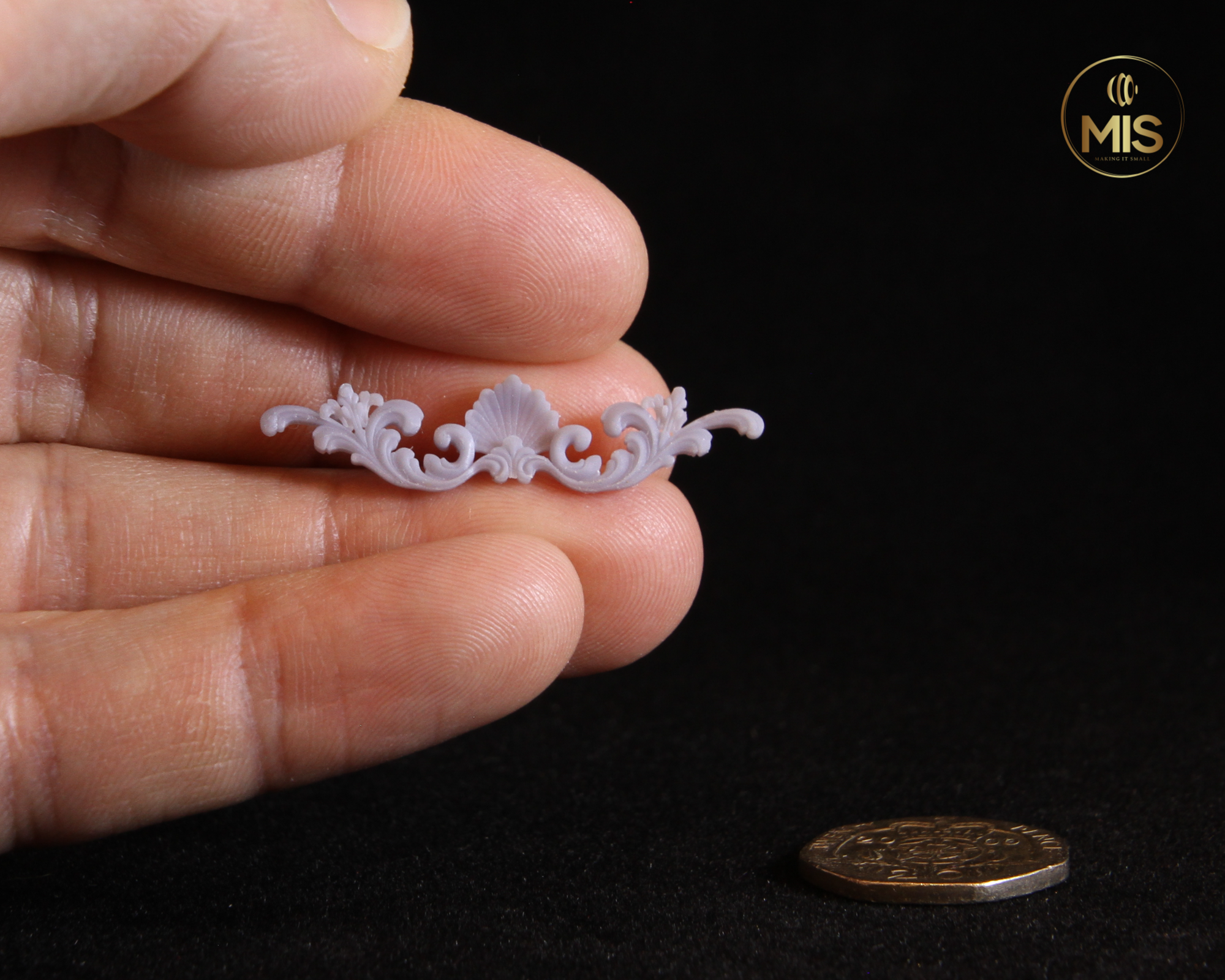 Ornamental miniature baroque style mouldings [set of 4]  - unpainted set- perfect for 1/12th or 1:24th scale settings