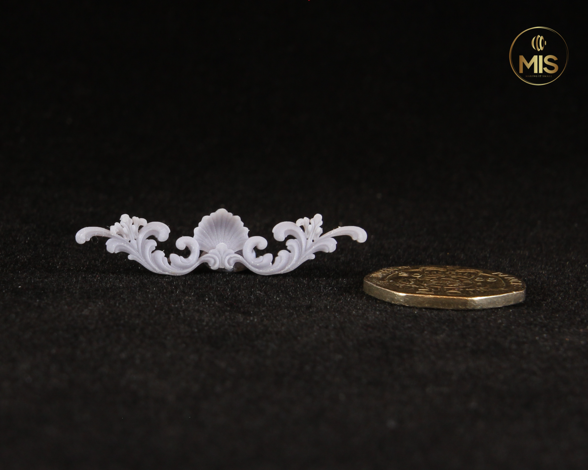 Ornamental miniature baroque style mouldings [set of 4]  - unpainted set- perfect for 1/12th or 1:24th scale settings