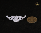 1:12th scale detailed miniature ornamental baroque style moulding - unpainted 1/12