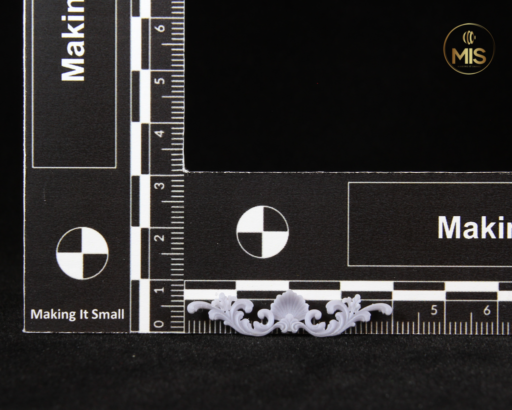 Ornamental miniature baroque style mouldings [set of 4]  - unpainted set- perfect for 1/12th or 1:24th scale settings