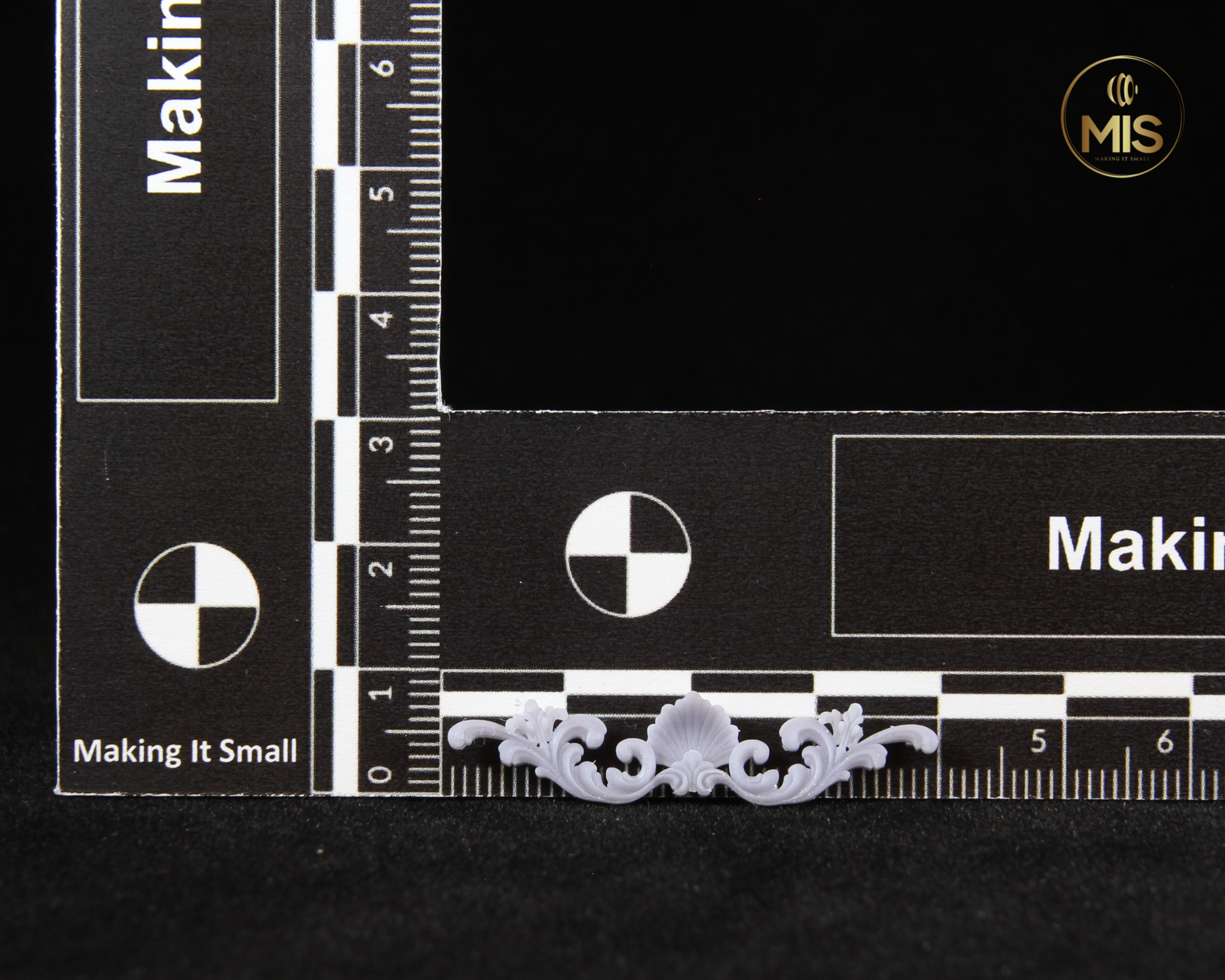 Ornamental miniature baroque style mouldings [set of 4]  - unpainted set- perfect for 1/12th or 1:24th scale settings