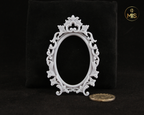 Detailed miniature oval vintage ornamental baroque style painting/picture frame - Unpainted