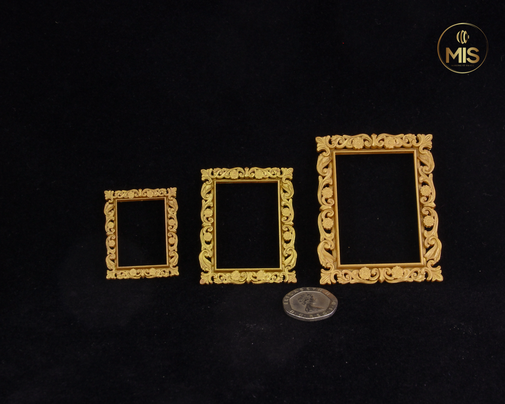 Detailed miniature Rectangular vintage ornamental baroque style painting/picture frame - painted or unpainted