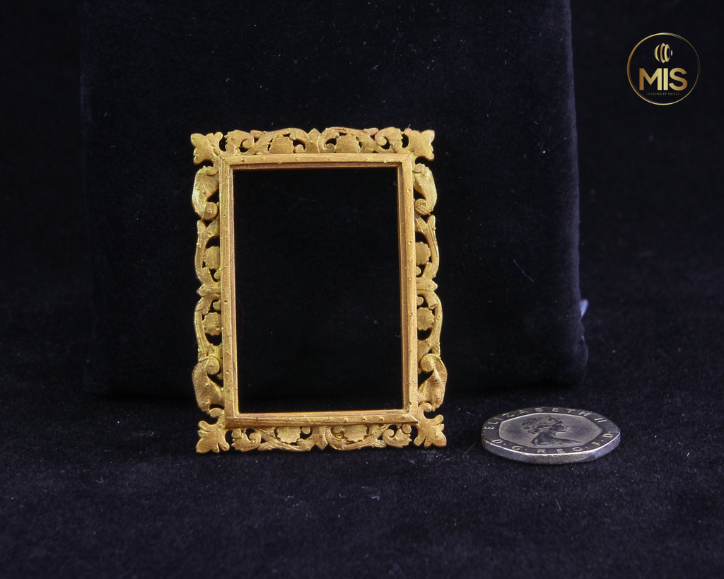 Detailed miniature Rectangular vintage ornamental baroque style painting/picture frame - painted or unpainted