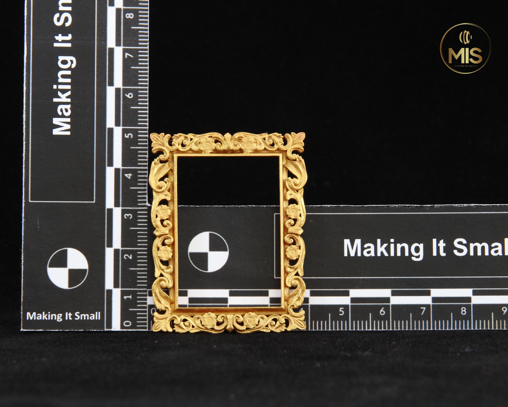 Detailed miniature Rectangular vintage ornamental baroque style painting/picture frame - painted or unpainted