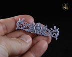 Detailed miniature ornamental baroque/ rococo style moulding for scale models - unpainted