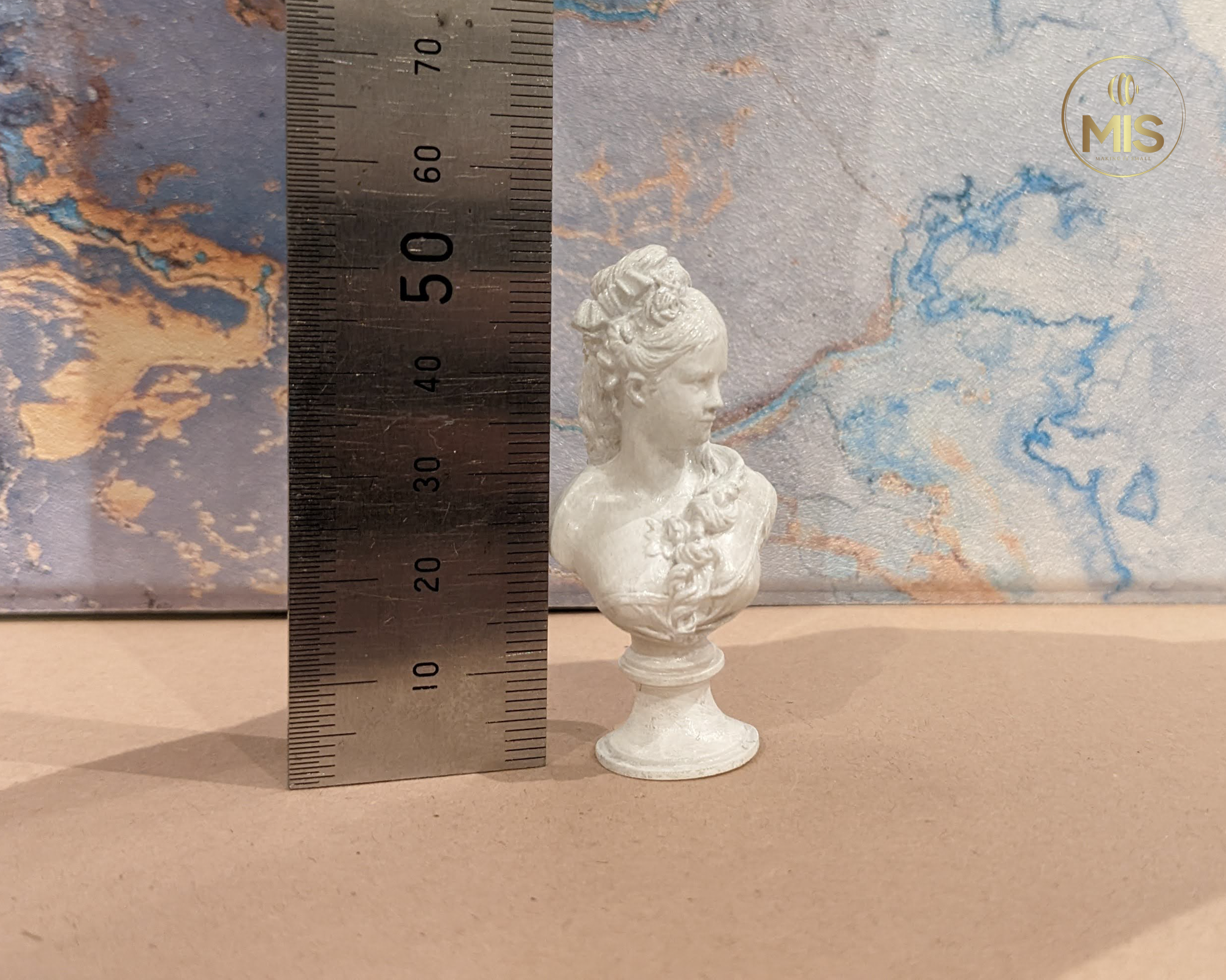 Miniature decoration bust statue - detailed hand painted stone effect or unpainted -  1:12 scale