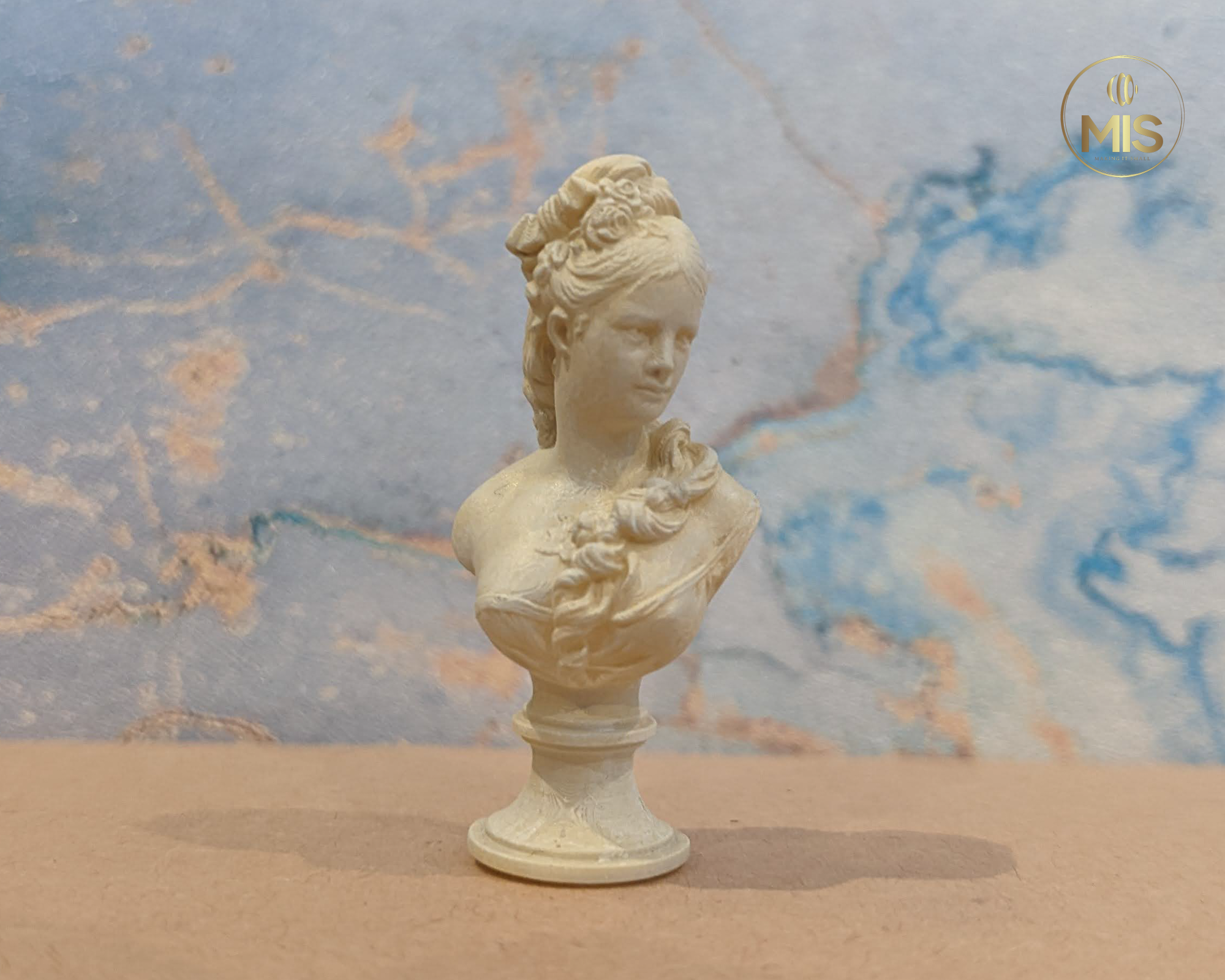 Miniature decoration bust statue - detailed hand painted stone effect or unpainted -  1:12 scale