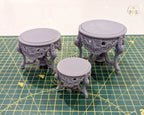 1:12 French Baroque style Round Dining Table or Entrance Table - Furniture - Unpainted