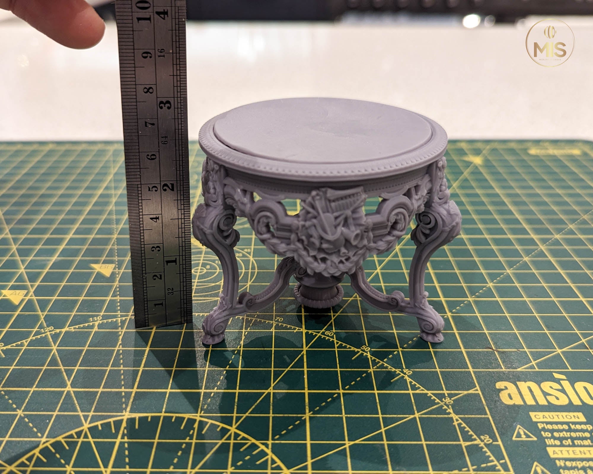 1:12 French Baroque style Round Dining Table or Entrance Table - Furniture - Unpainted