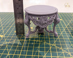 1:12 French Baroque style Round Dining Table or Entrance Table - Furniture - Unpainted