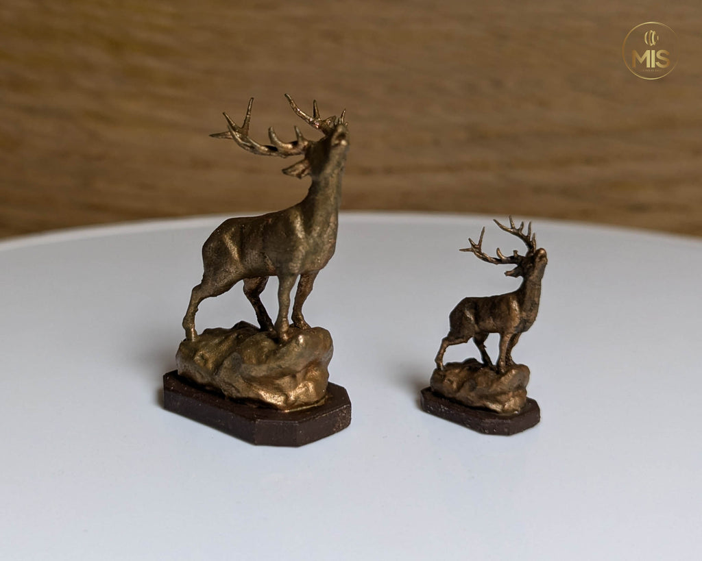 Miniature stag /deer ornament- Available unpainted or hand painted as aged bronze