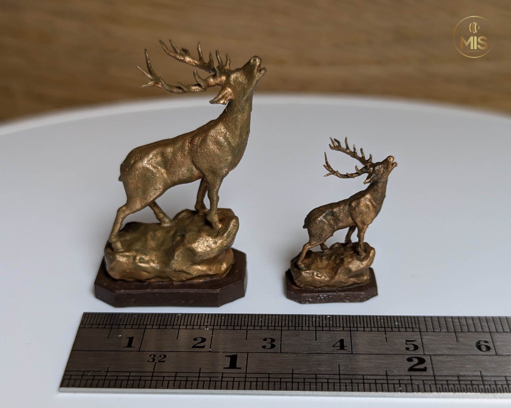 Miniature stag /deer ornament- Available unpainted or hand painted as aged bronze