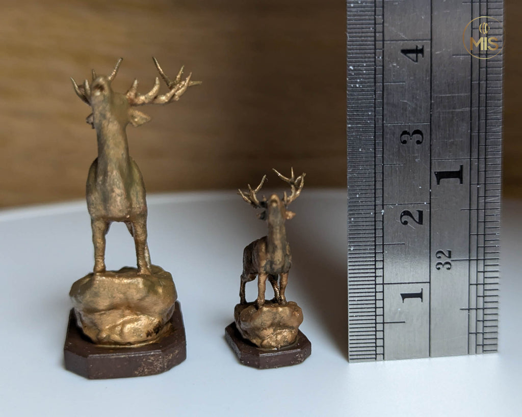 Miniature stag /deer ornament- Available unpainted or hand painted as aged bronze