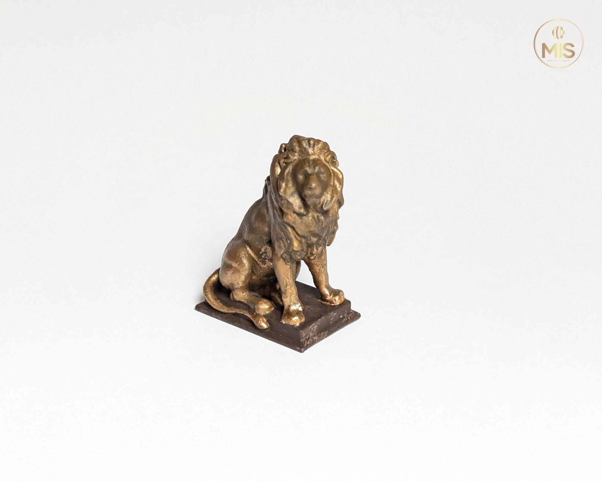 Miniature lion ornament or bookend - Available unpainted or hand painted as aged bronze  -  1:12 and 24th scale