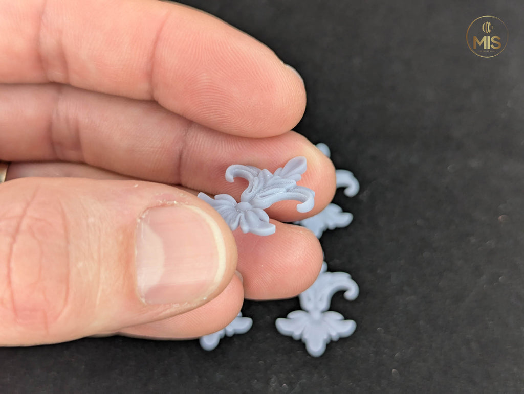 Ornamental miniature baroque/ rococo style embellishments  [set of 4]  - Unpainted