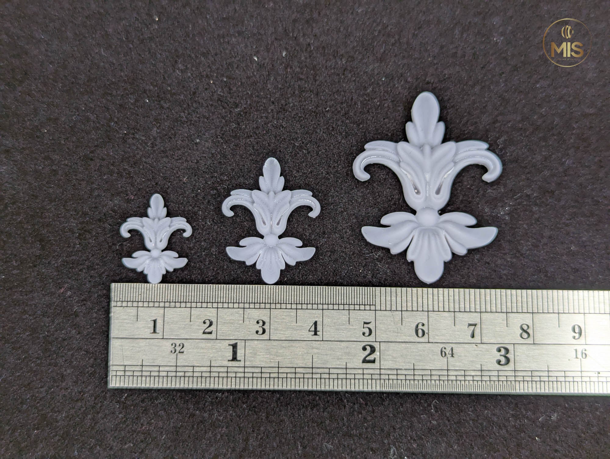 Ornamental miniature baroque/ rococo style embellishments  [set of 4]  - Unpainted