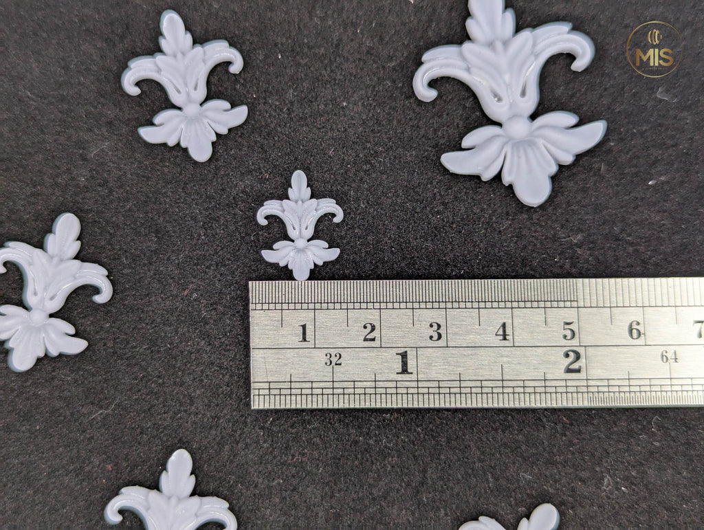 Ornamental miniature baroque/ rococo style embellishments  [set of 4]  - Unpainted