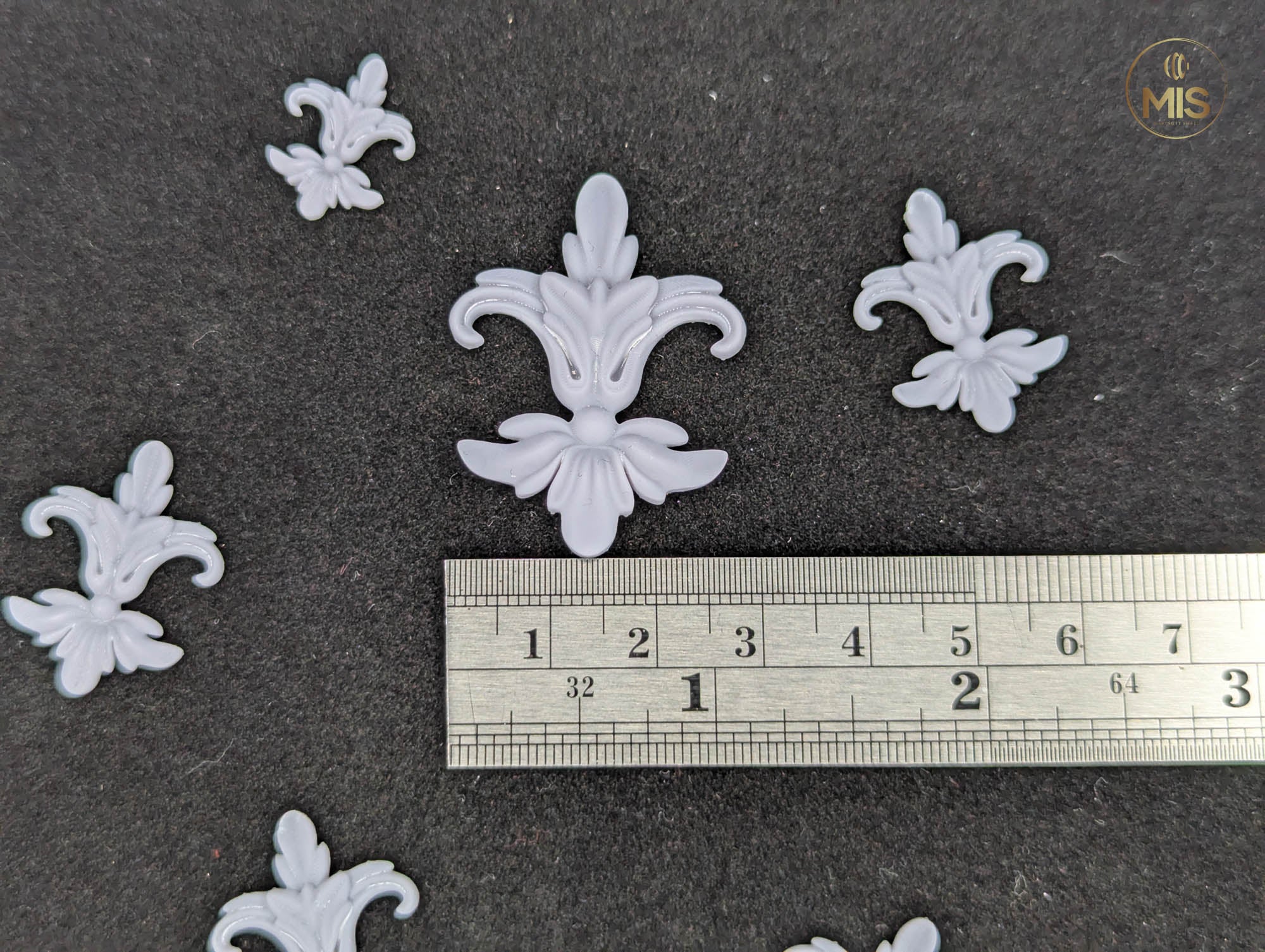 Ornamental miniature baroque/ rococo style embellishments  [set of 4]  - Unpainted