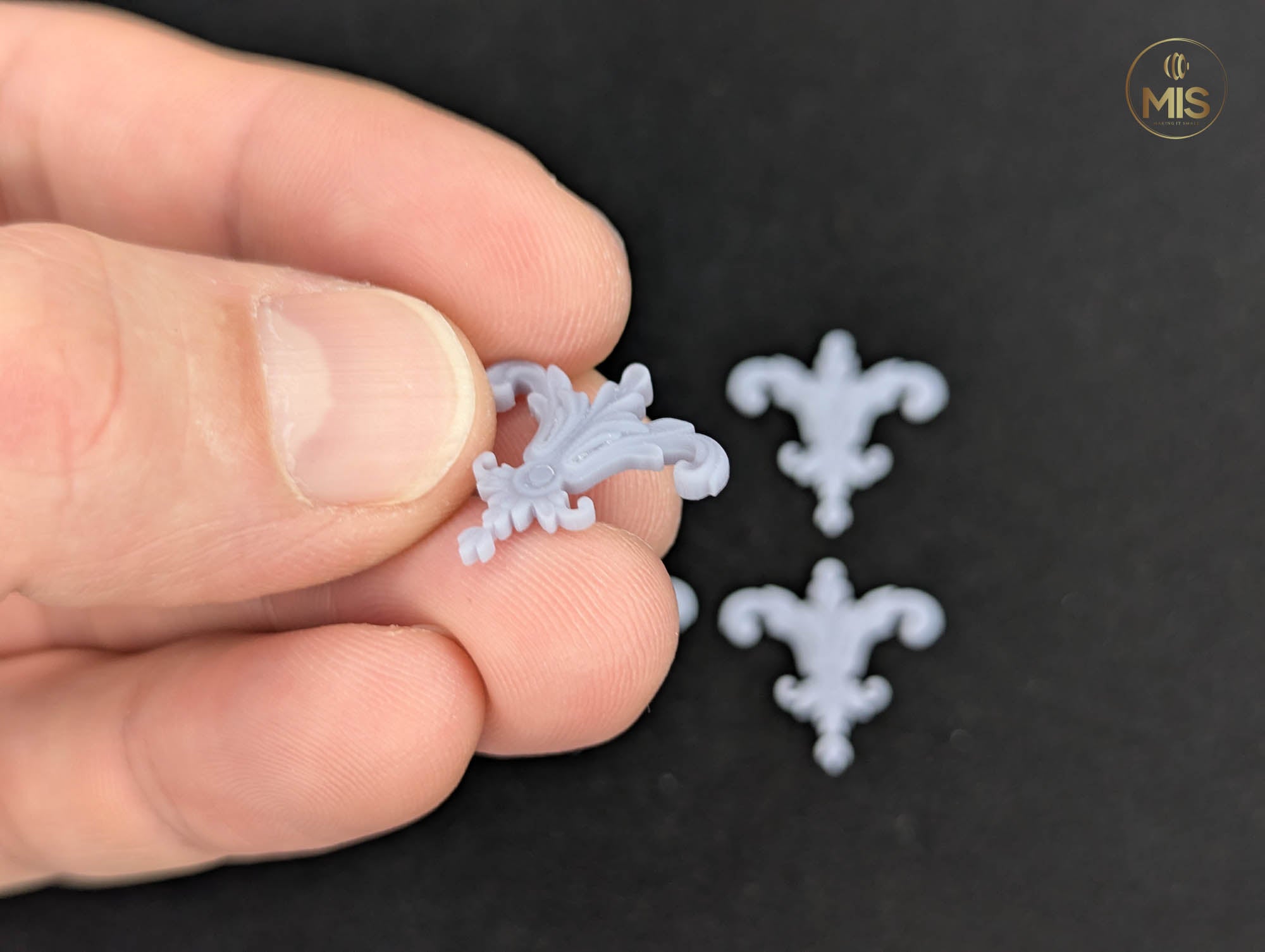 Ornamental miniature baroque/ rococo style embellishments  [set of 4]  - Unpainted
