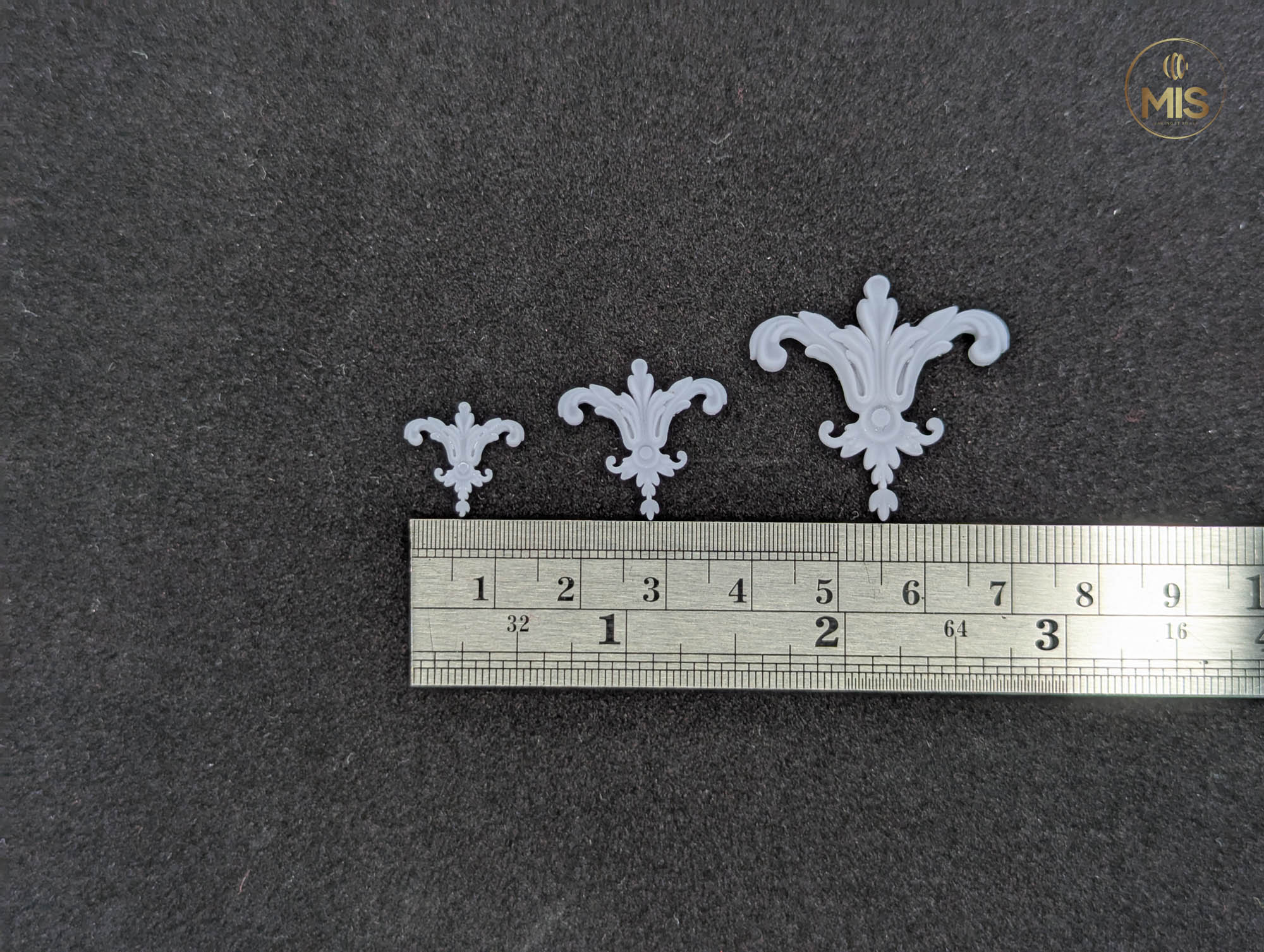 Ornamental miniature baroque/ rococo style embellishments  [set of 4]  - Unpainted