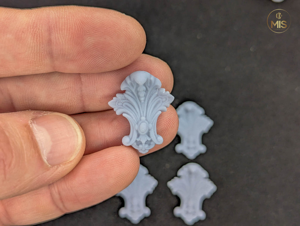 Ornamental miniature baroque/ rococo style embellishments  [set of 4]  - Unpainted