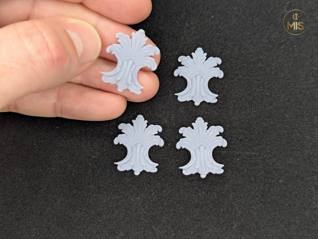 Ornamental miniature baroque/ rococo style embellishments  [set of 4]  - Unpainted