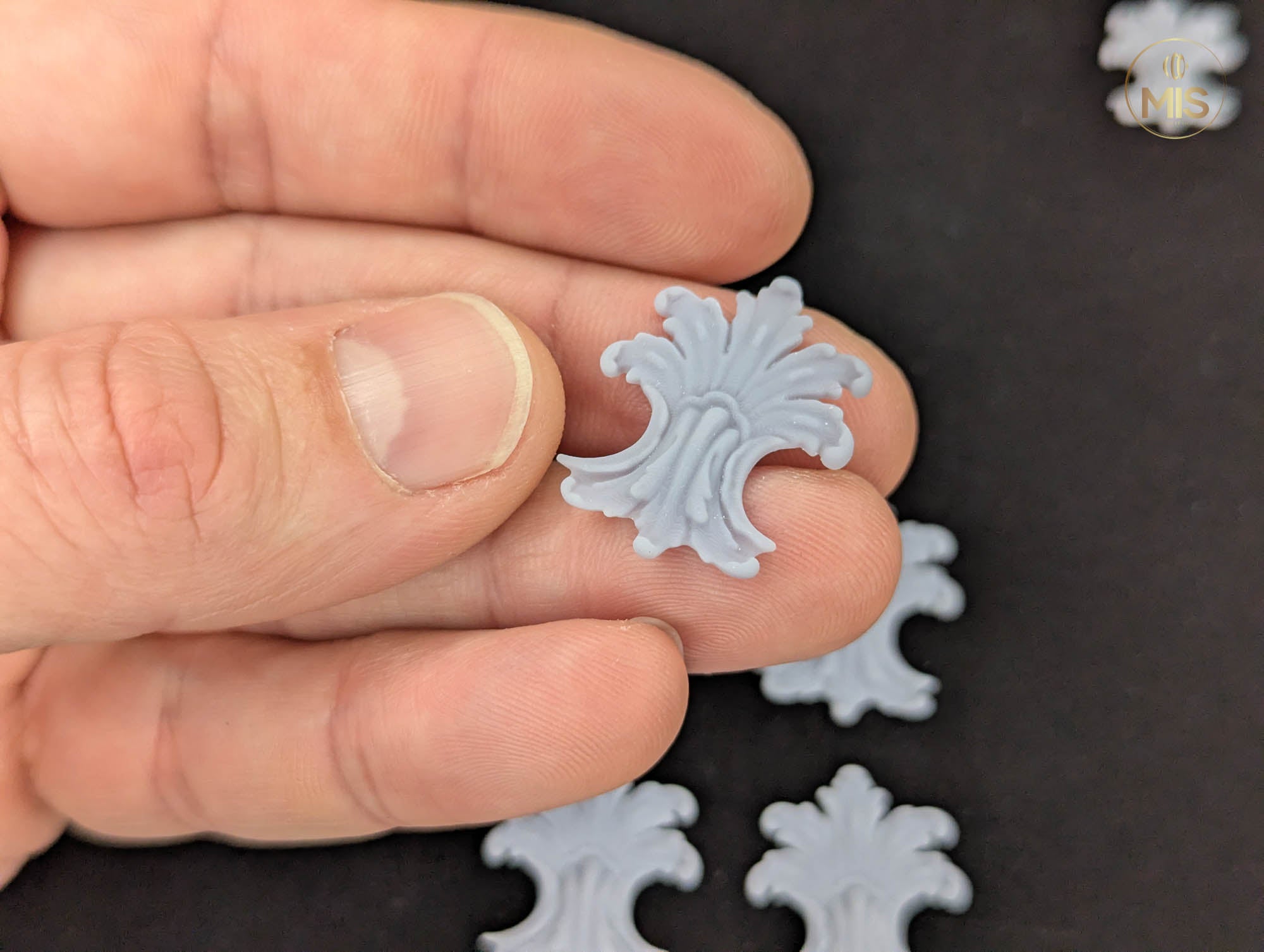 Ornamental miniature baroque/ rococo style embellishments  [set of 4]  - Unpainted