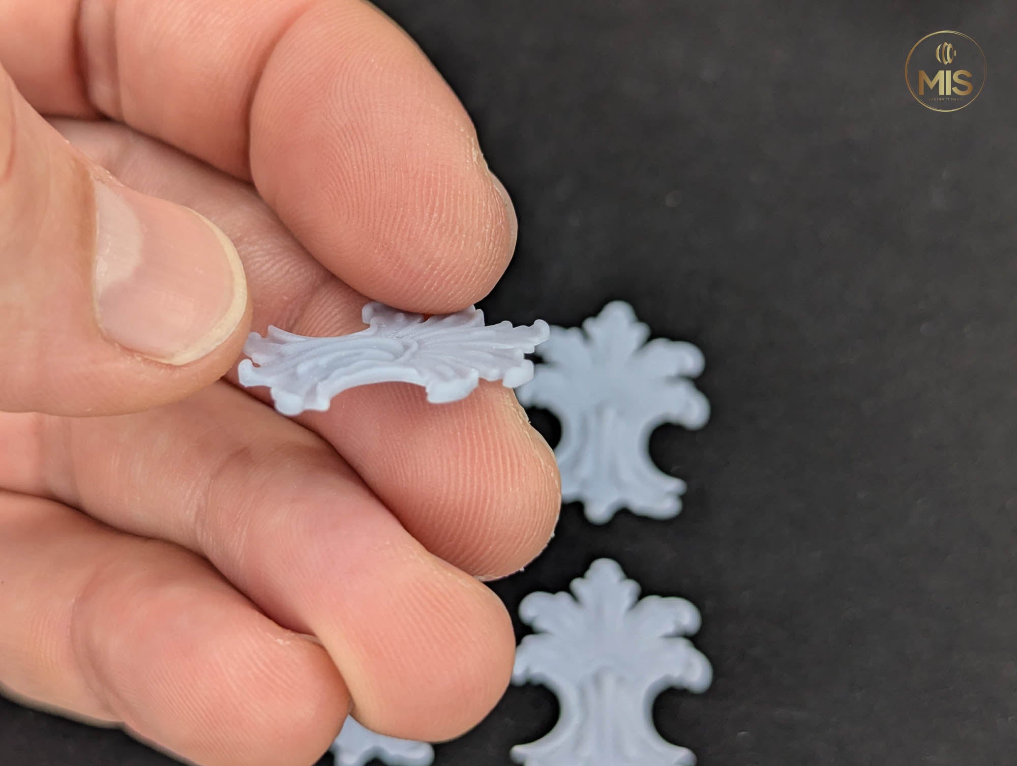 Ornamental miniature baroque/ rococo style embellishments  [set of 4]  - Unpainted