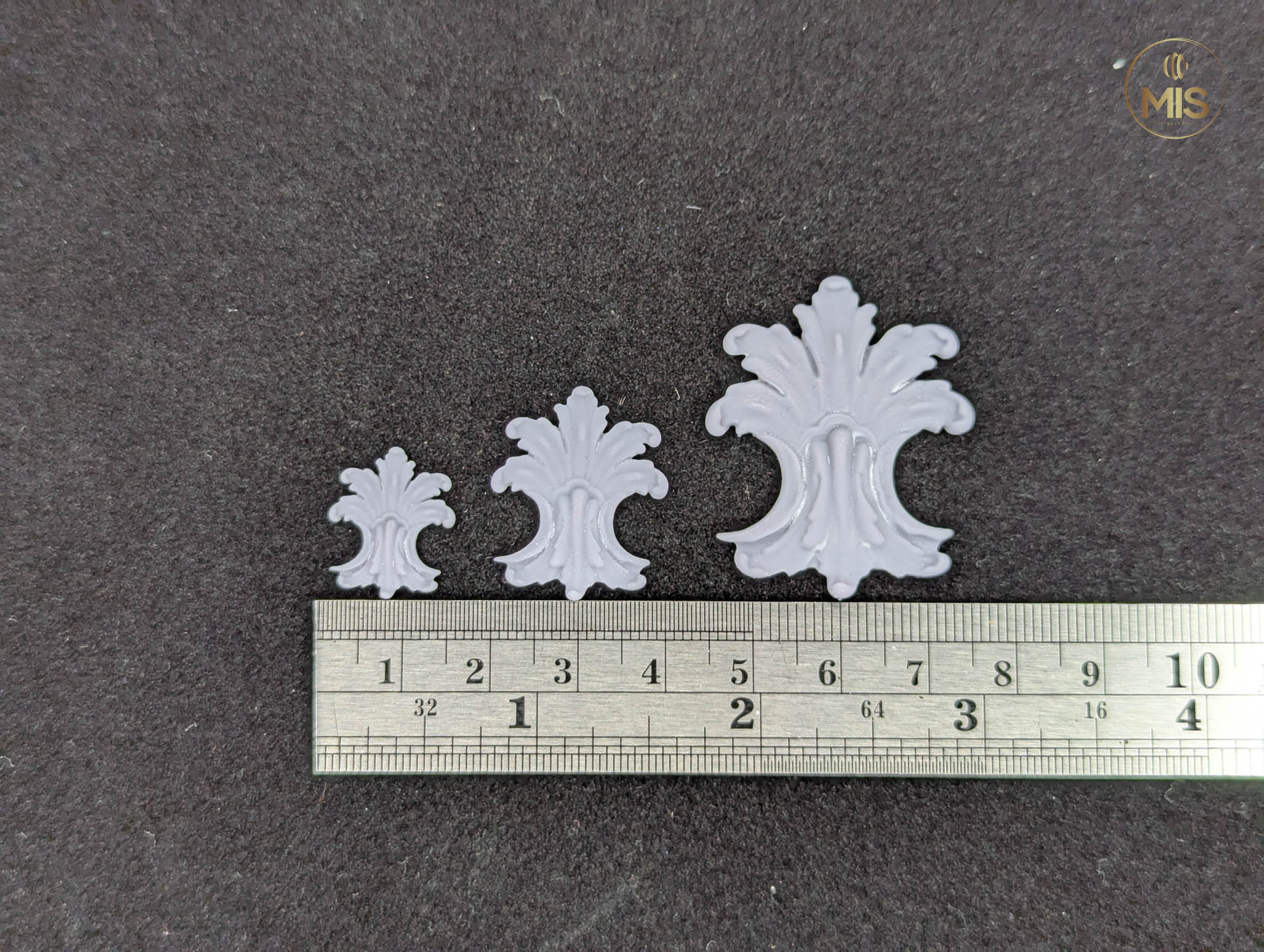 Ornamental miniature baroque/ rococo style embellishments  [set of 4]  - Unpainted