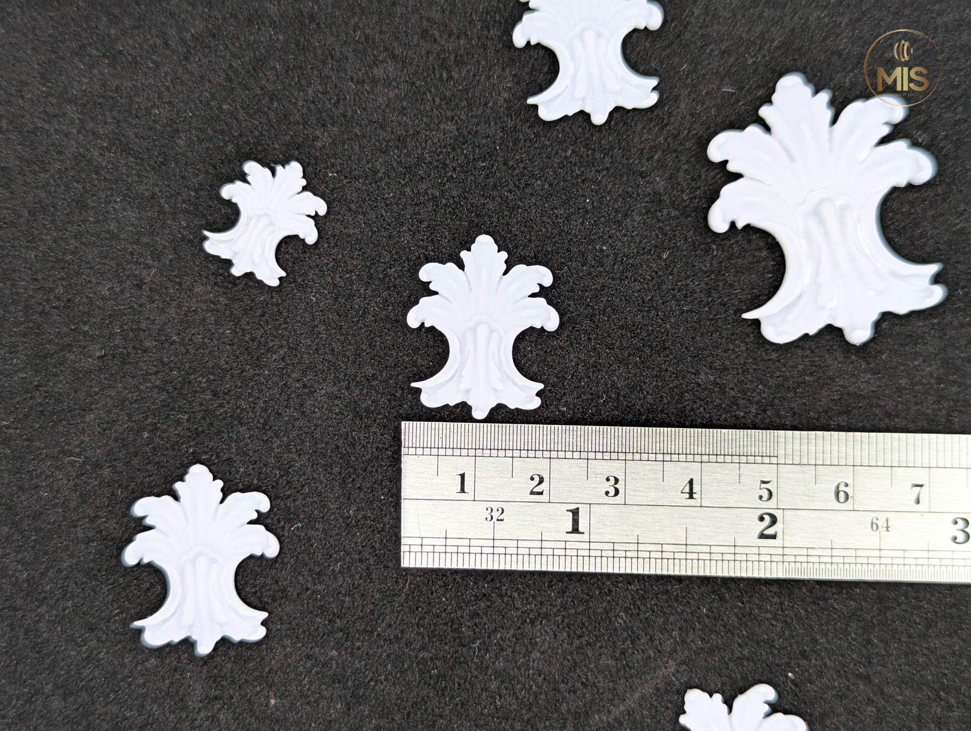 Ornamental miniature baroque/ rococo style embellishments  [set of 4]  - Unpainted