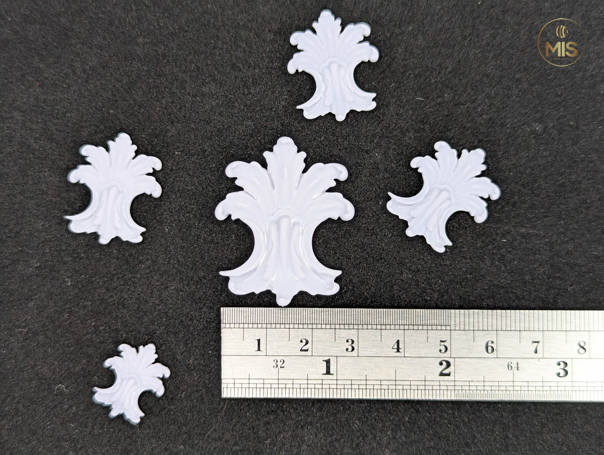 Ornamental miniature baroque/ rococo style embellishments  [set of 4]  - Unpainted