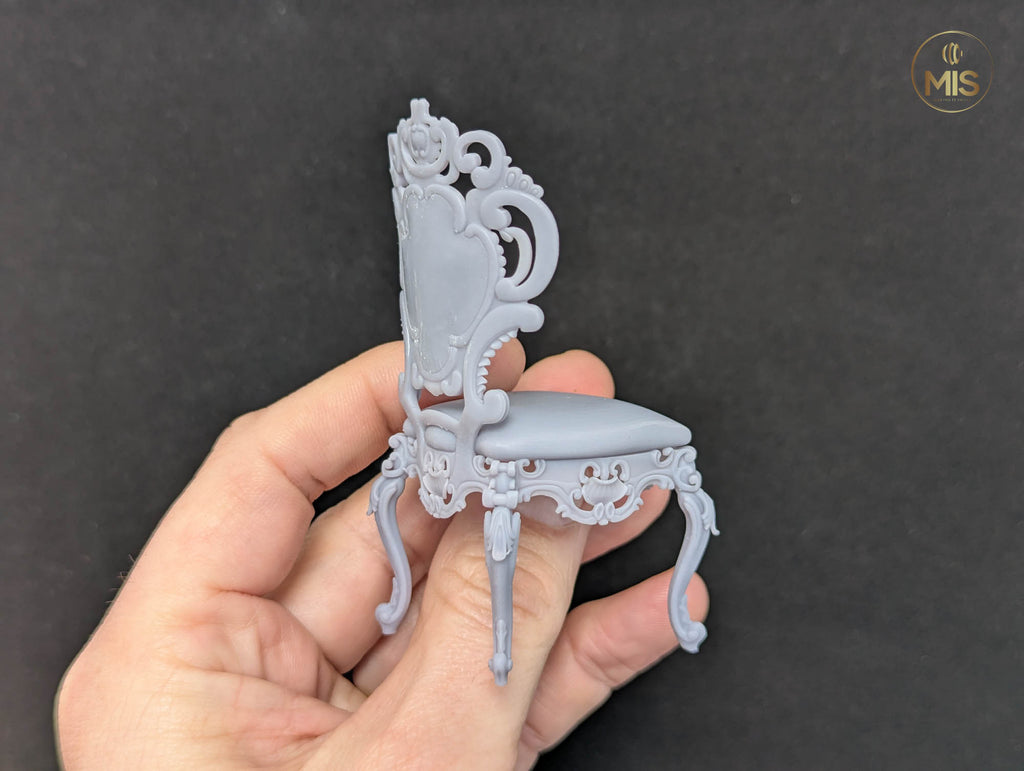 Baroque Style Dining Chair - Furniture -  1/12th scale detailed miniature