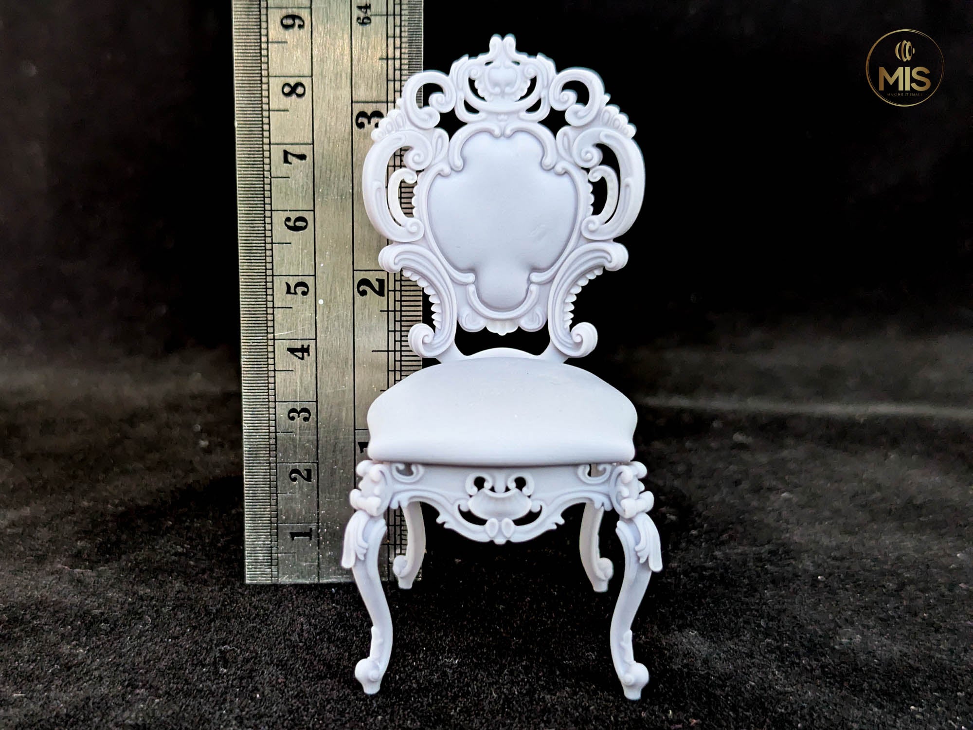 Baroque Style Dining Chair - Furniture -  1/12th scale detailed miniature - unpainted